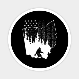 Ohio Bigfoot American Flag Magnet